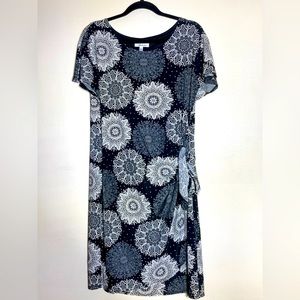 Signature by RobbieBee- Large Midi Faux Wrap Dress